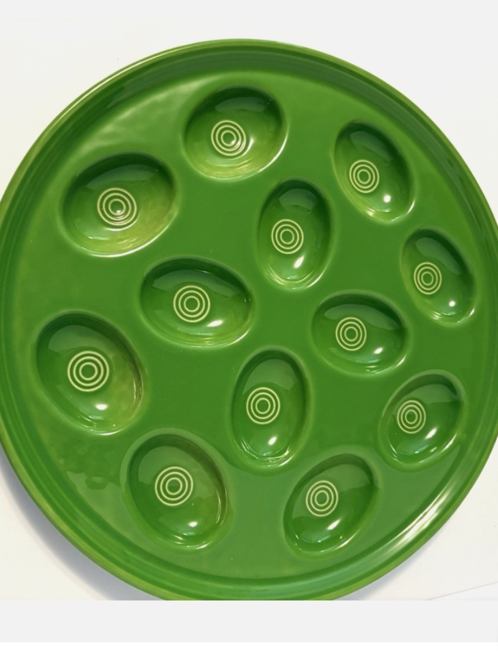 Fiesta Green Ceramic Egg Serving Platter
